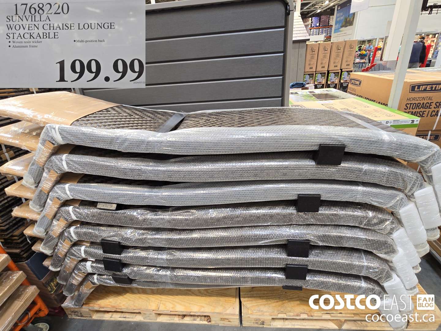 1768220 SUNVILLA WOVEN CHAISE LOUNGE STACKABLE $199.99