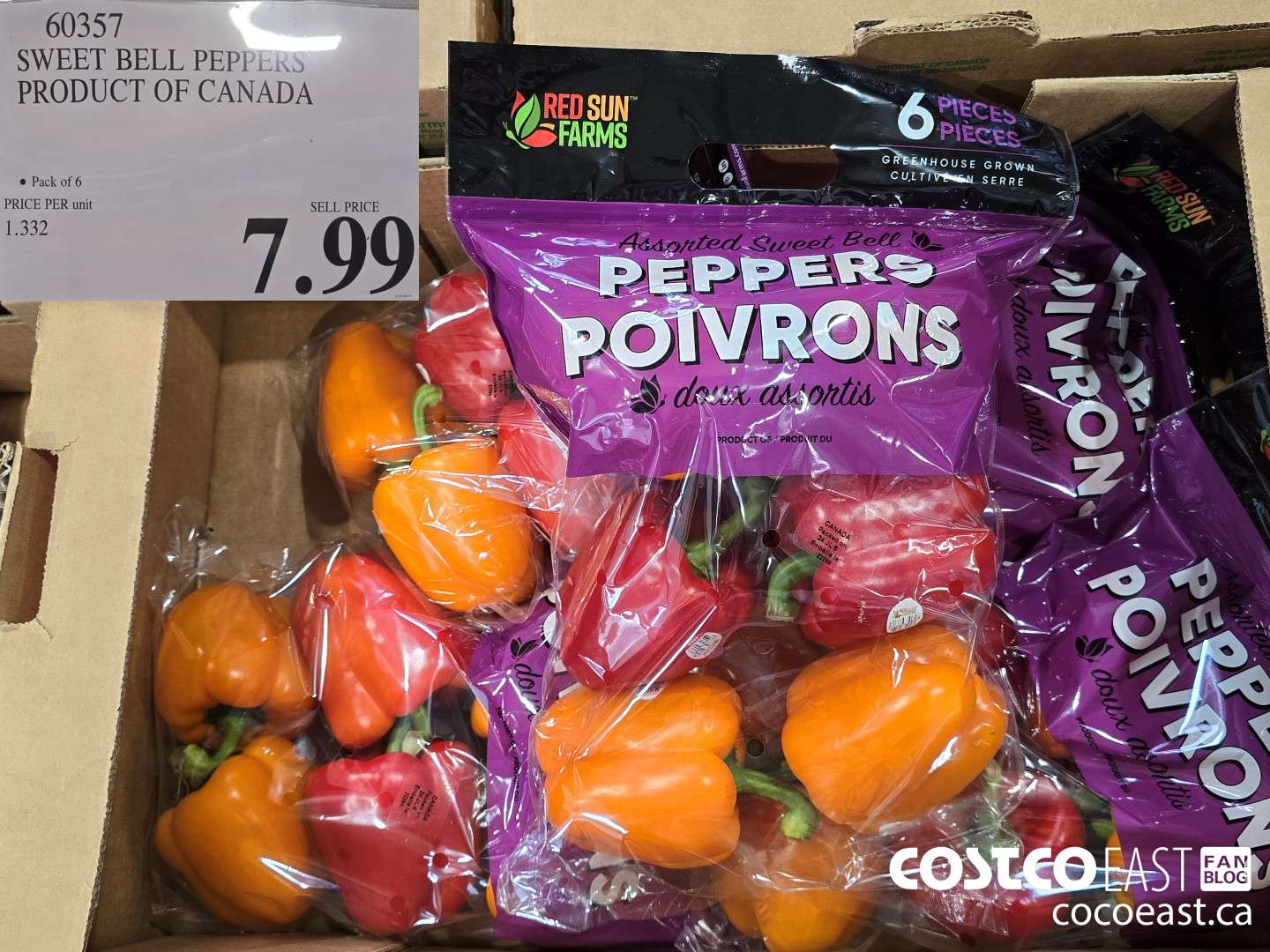 60357 SWEET BELL PEPPERS PRODUCT OF CANADA $7.99