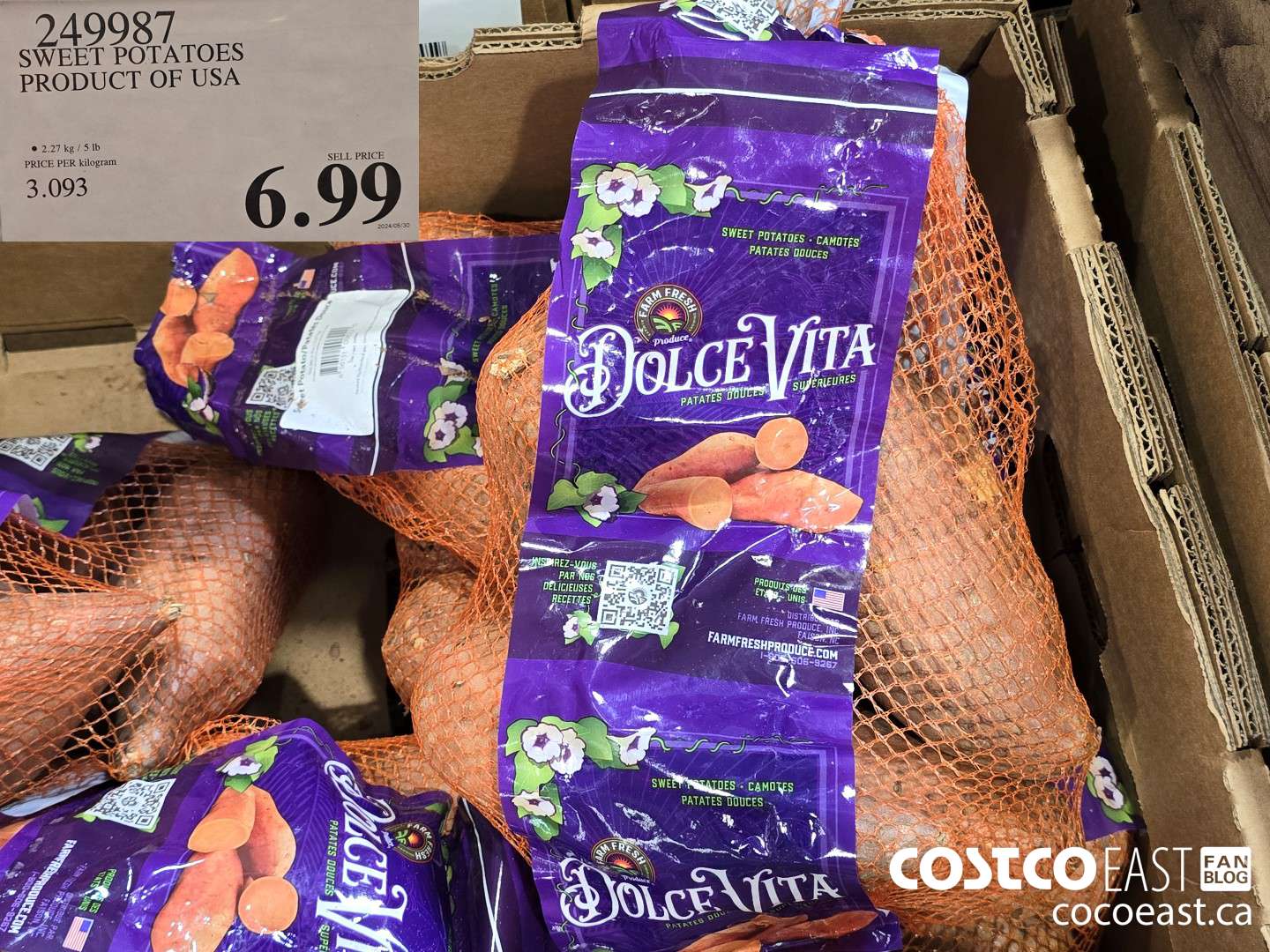 249987 SWEET POTATOES PRODUCT OF USA $6.99