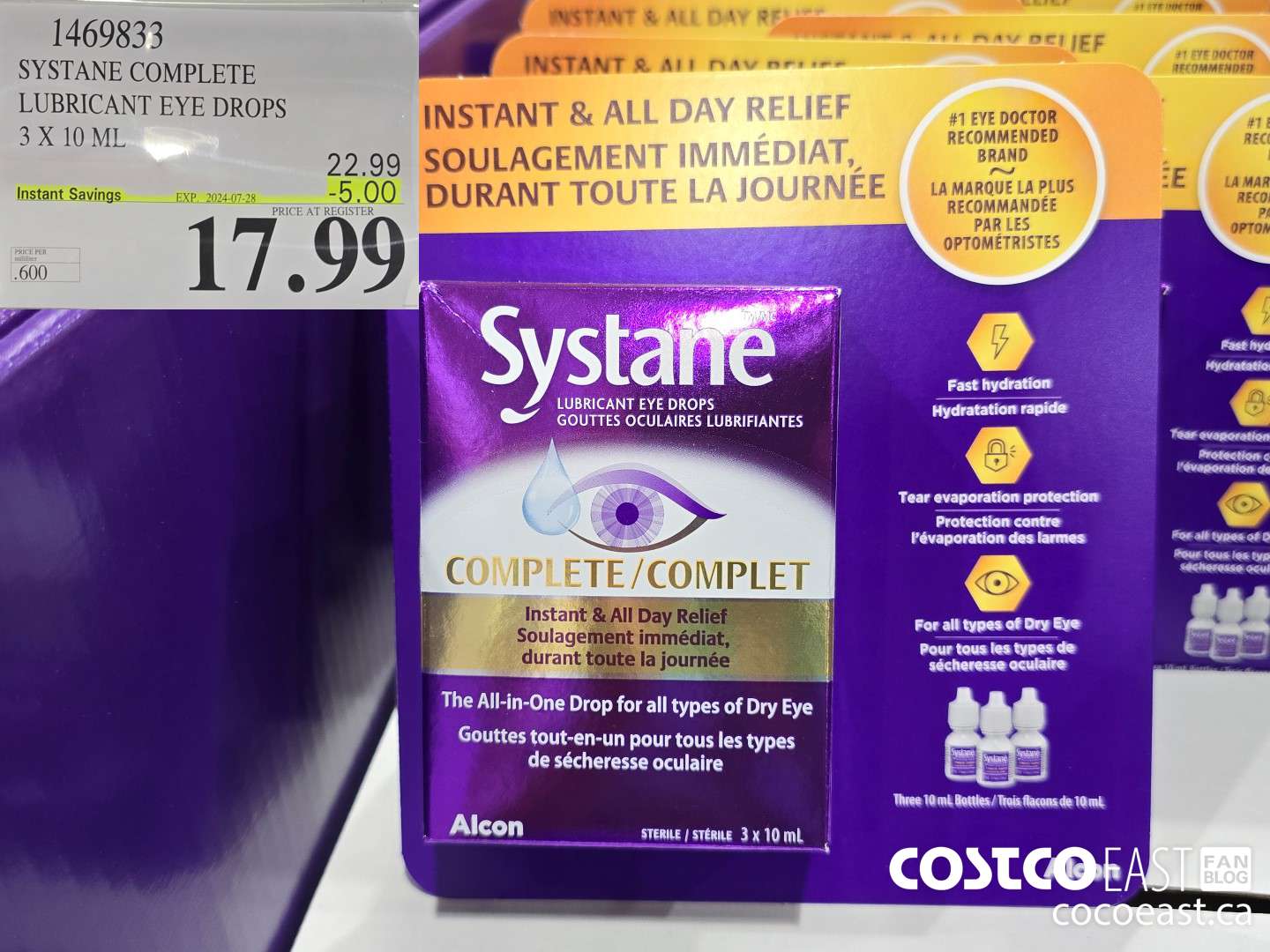 1469833 SYSTANE COMPLETE LUBRICANT EYE DROPS 3 X 10ML ($5.00 INSTANT SAVINGS EXPIRES ON 2024-07-28) $17.99