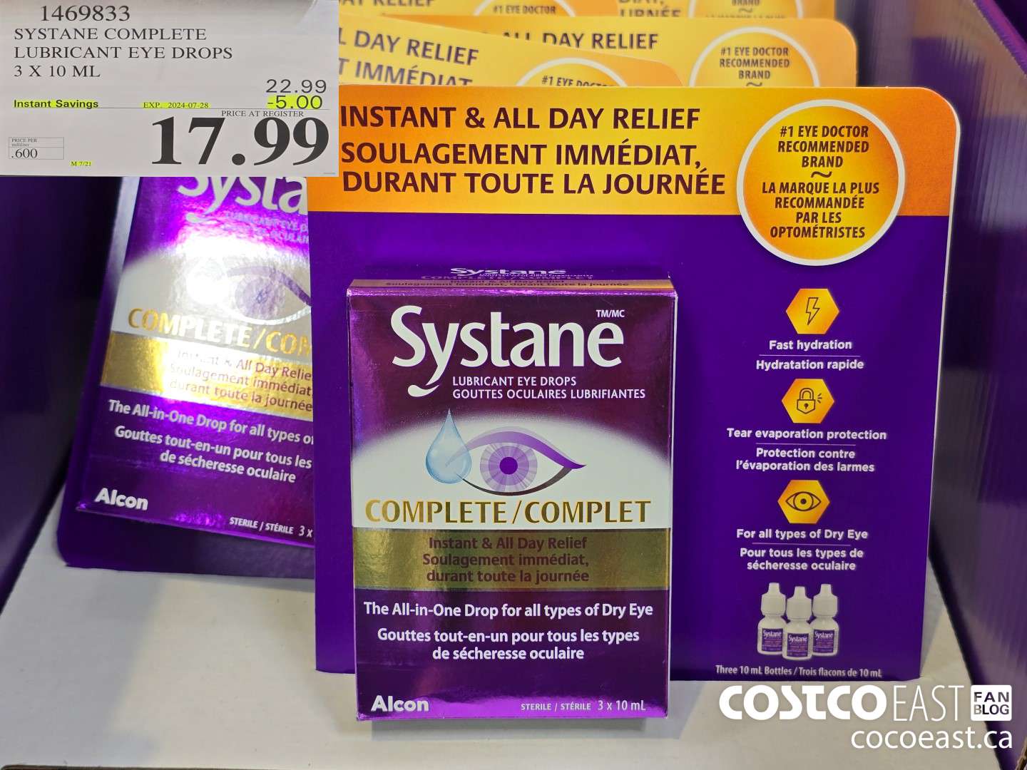 1469833 SYSTANE COMPLETE LUBRICANT EYE DROPS 3 X 10ML ($5.00 INSTANT SAVINGS EXPIRES ON 2024-07-28) $17.99