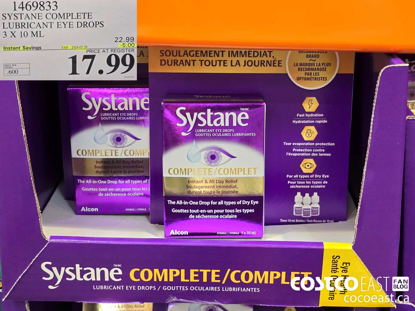 1469833 SYSTANE COMPLETE LUBRICANT EYE DROPS 3 X 10ML ($5.00 INSTANT SAVINGS EXPIRES ON 2024-07-28) $17.99