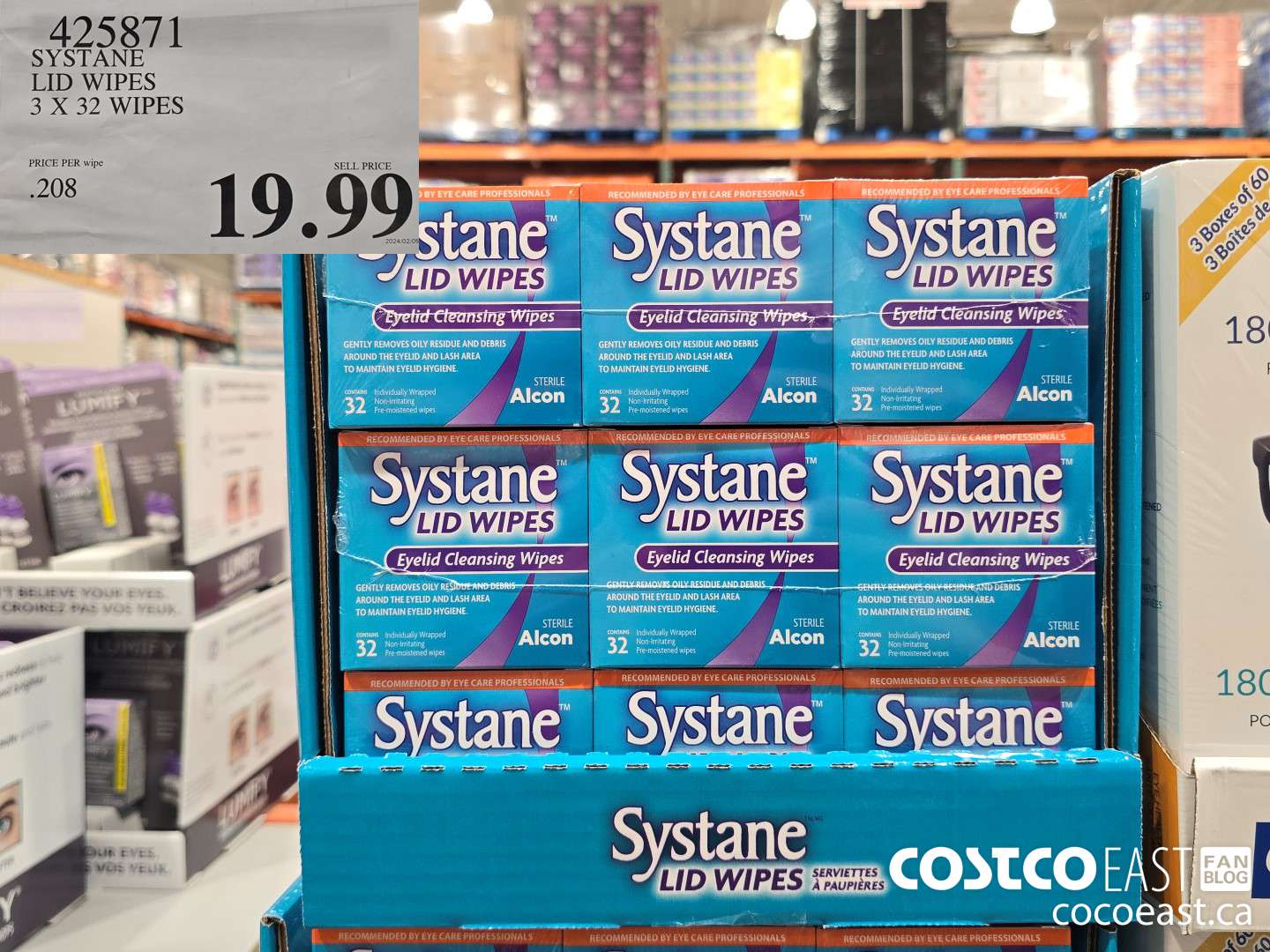 425871 SYSTANE LID WIPES 3 X 32 WIPES $19.99