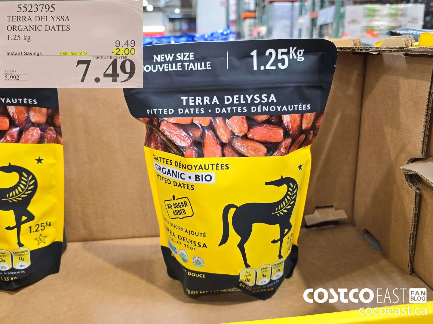 5523795 TERRA DELYSSA ORGANIC DATES 1.25 KG ($2.00 INSTANT SAVINGS EXPIRES ON 2024-07-28) $7.49