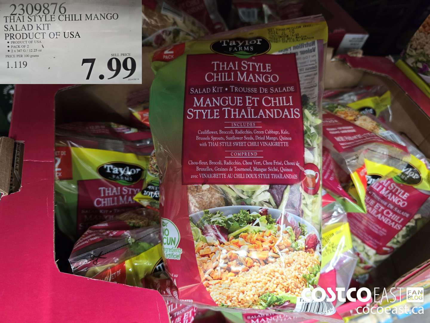 2309876 THAI STYLE CHILI MANGO SALAD KIT PRODUCT OF USA $7.99