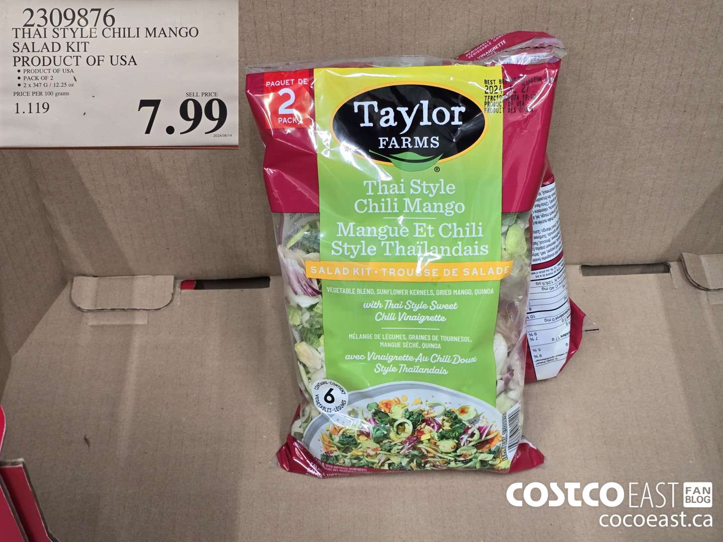 2309876 THAI STYLE CHILI MANGO SALAD KIT PRODUCT OF USA $7.99