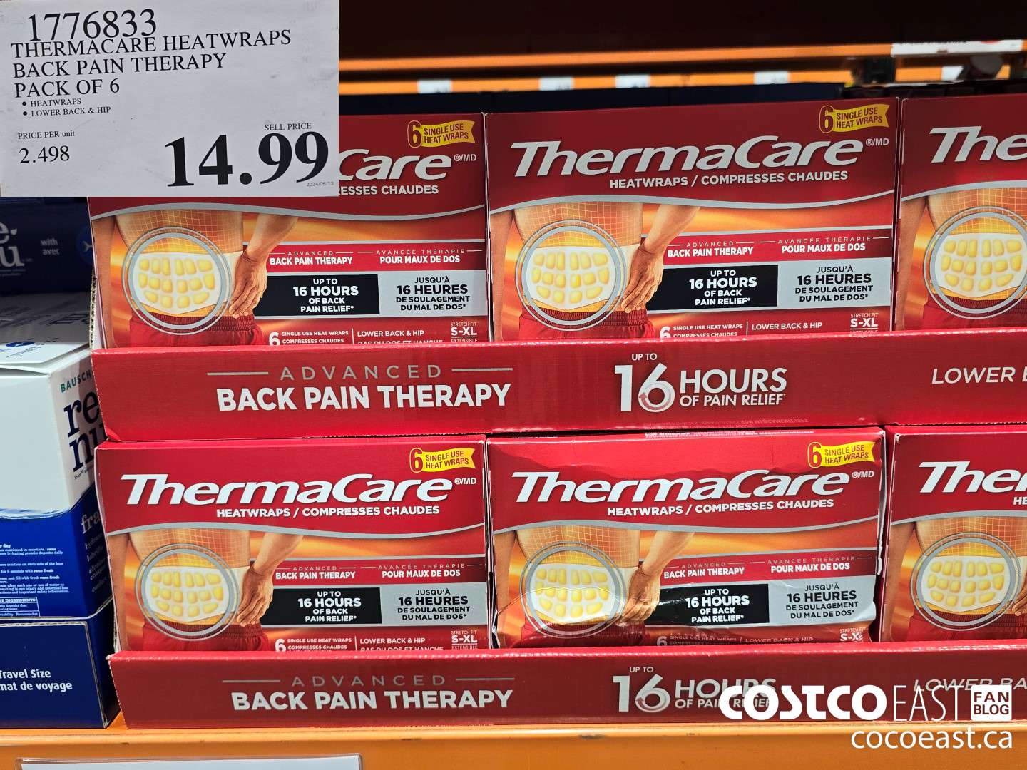 1776833 THERMACARE HEATWRAPS BACK PAIN THERAPY PACK OF 6 $14.99