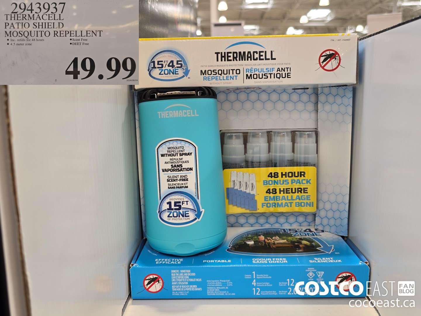 2943937 THERMACELL PATIO SHIELD MOSQUITO REPELLENT $49.99