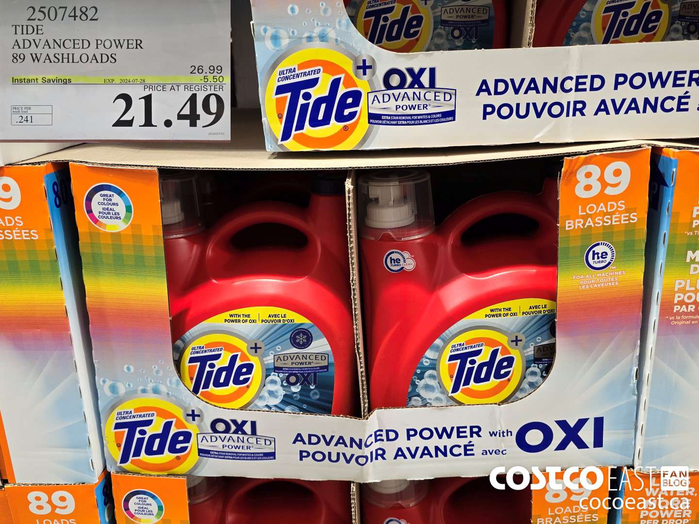 2507482 TIDE ADVANCED POWER 89 WASHLOADS ($5.50 INSTANT SAVINGS EXPIRES ON 2024-07-28) $21.49