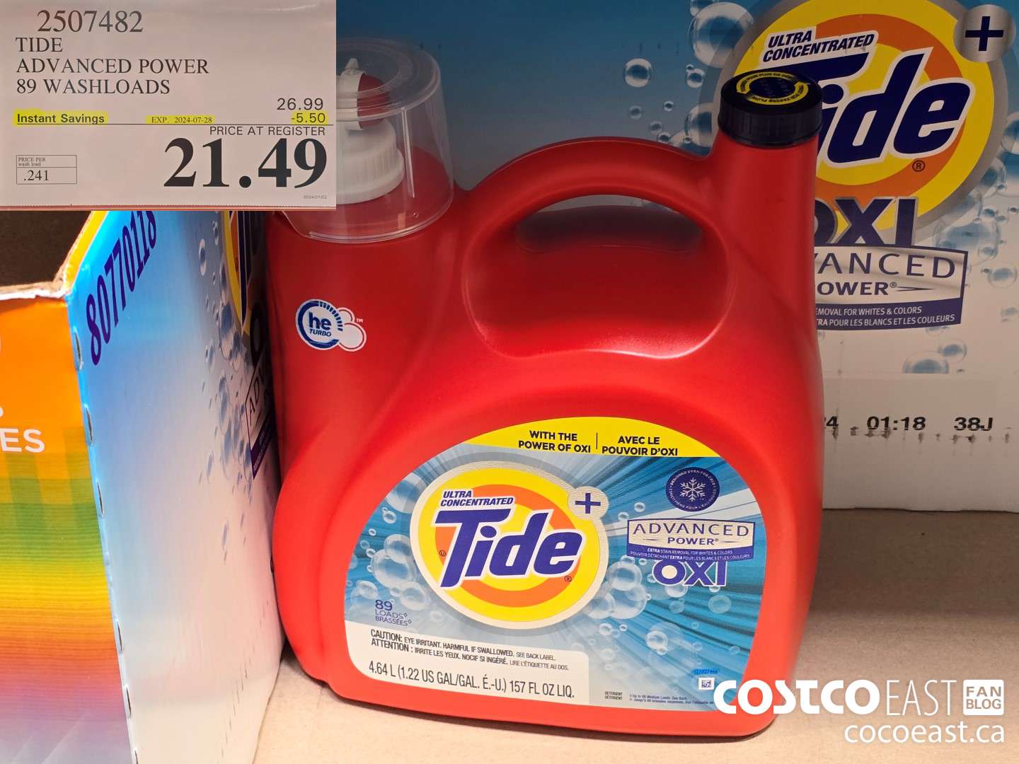 2507482 TIDE ADVANCED POWER 89 WASHLOADS ($5.50 INSTANT SAVINGS EXPIRES ON 2024-07-28) $21.49
