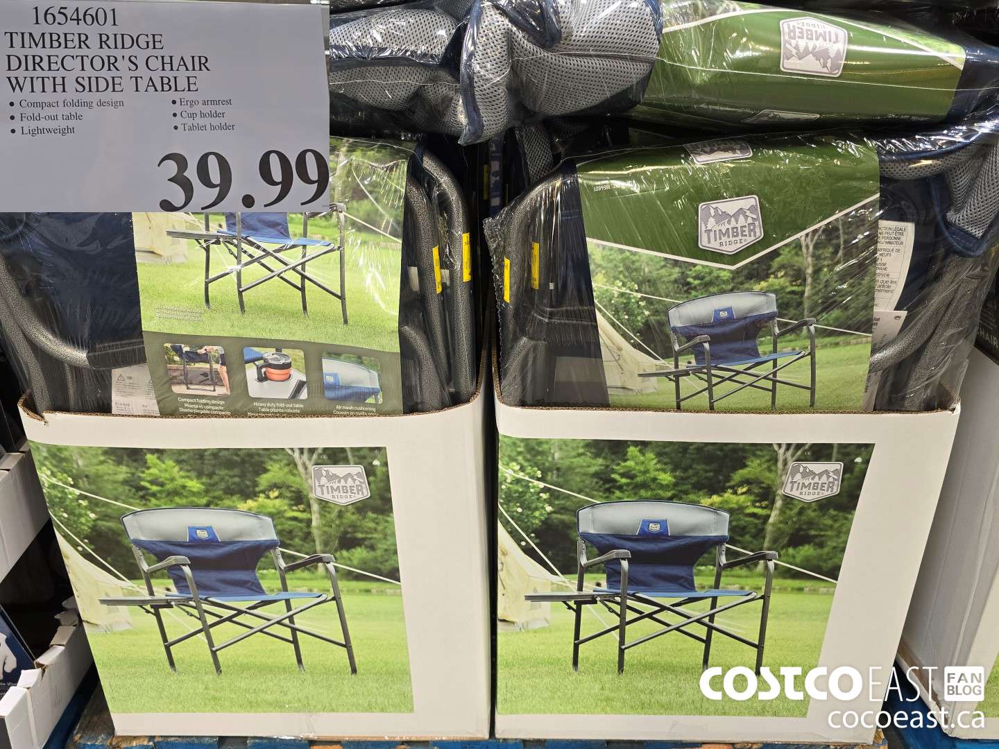 1654601 TIMBER RIDGE DIRECTOR'S CHAIR WITH SIDE TABLE $39.99