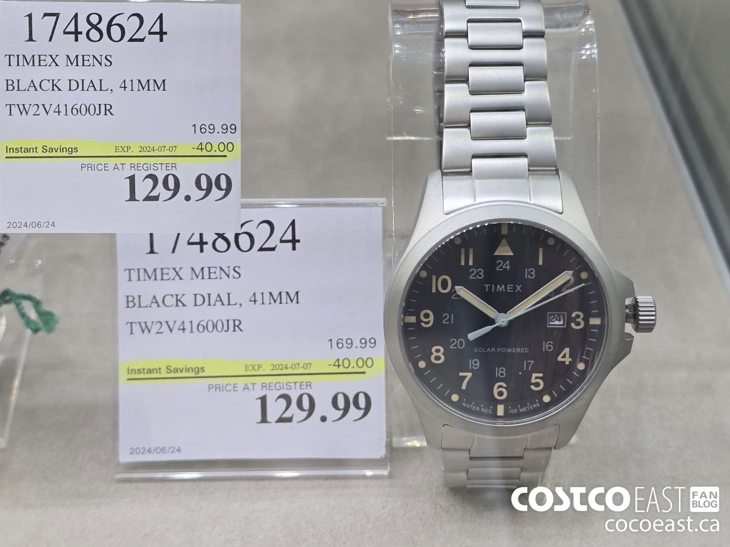 1748624 TIMEX MENS BLACK DIAL, 41MM TW2V41600JR ($40.00 INSTANT SAVINGS EXPIRES ON 2024-07-07) $129.99