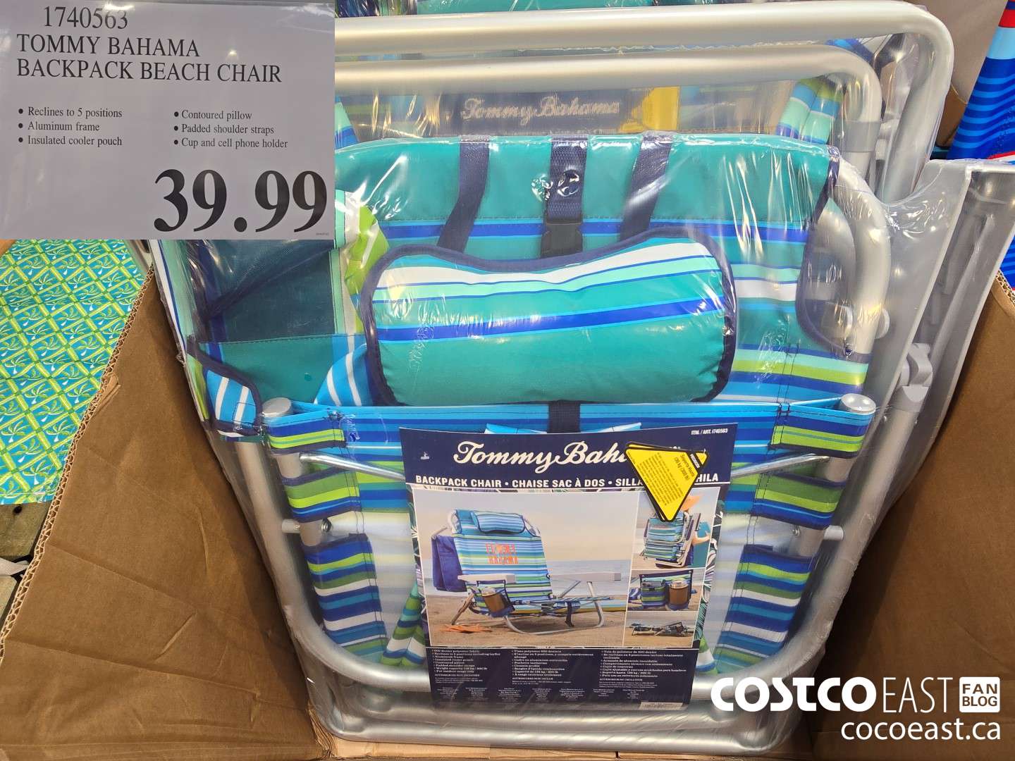 1740563 TOMMY BAHAMA BACKPACK BEACH CHAIR $39.99