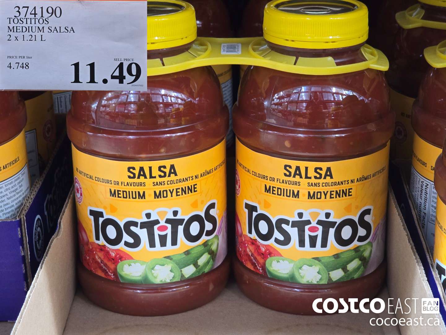 374190 TOSTITOS MEDIUM SALSA 2 X 1.21 L $11.49