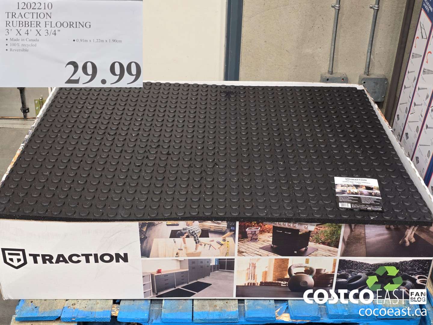 1202210 TRACTION RUBBER FLOORING 3' X 4' X 3/4