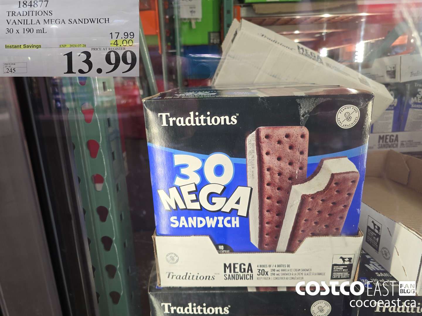 184877 TRADITIONS VANILLA MEGA SANDWICH 30 X 190 ML ($4.00 INSTANT SAVINGS EXPIRES ON 2024-07-28) $13.99