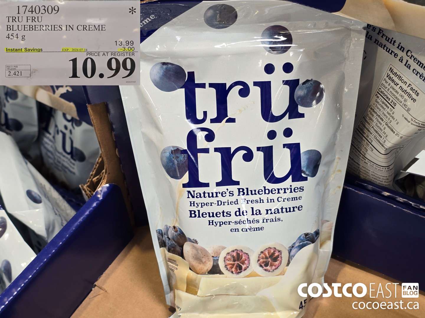 1740309 TRU FRU BLUEBERRIES IN CREME 454 G ($3.00 INSTANT SAVINGS EXPIRES ON 2024-07-14) $10.99
