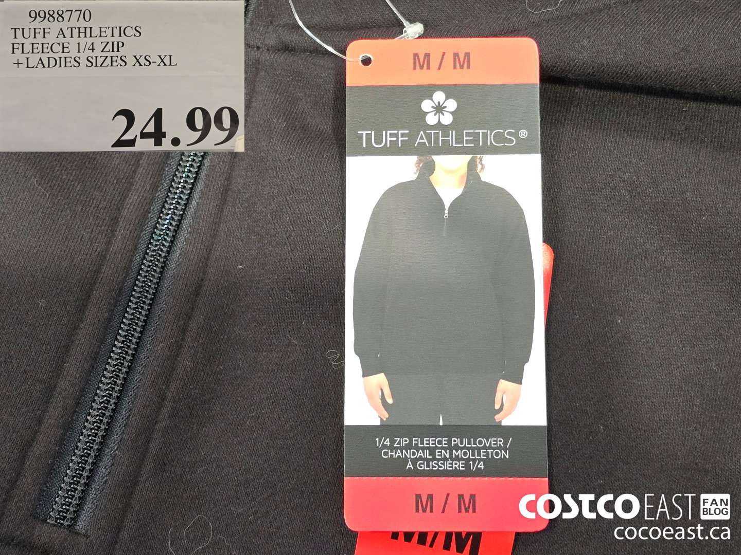 9988770 TUFF ATHLETICS FLEECE 1/4 ZIP + LADIES SIZES XS-XL $24.99