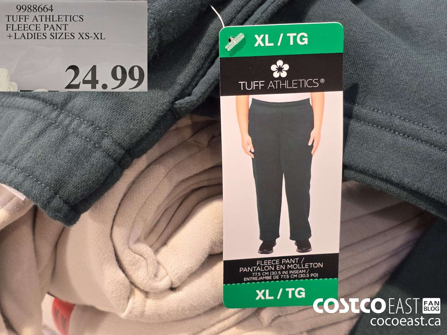 9988664 TUFF ATHLETICS FLEECE PANT +LADIES SIZES XS-XL $24.99