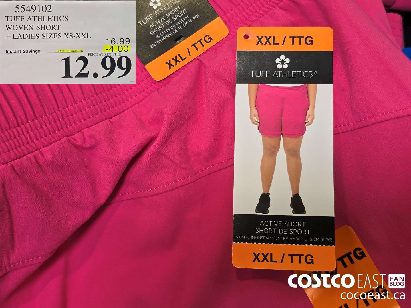 5549102 TUFF ATHLETICS WOVEN SHORT +LADIES SIZES XS-XXL ($4.00 INSTANT SAVINGS EXPIRES ON 2024-07-16) $12.99