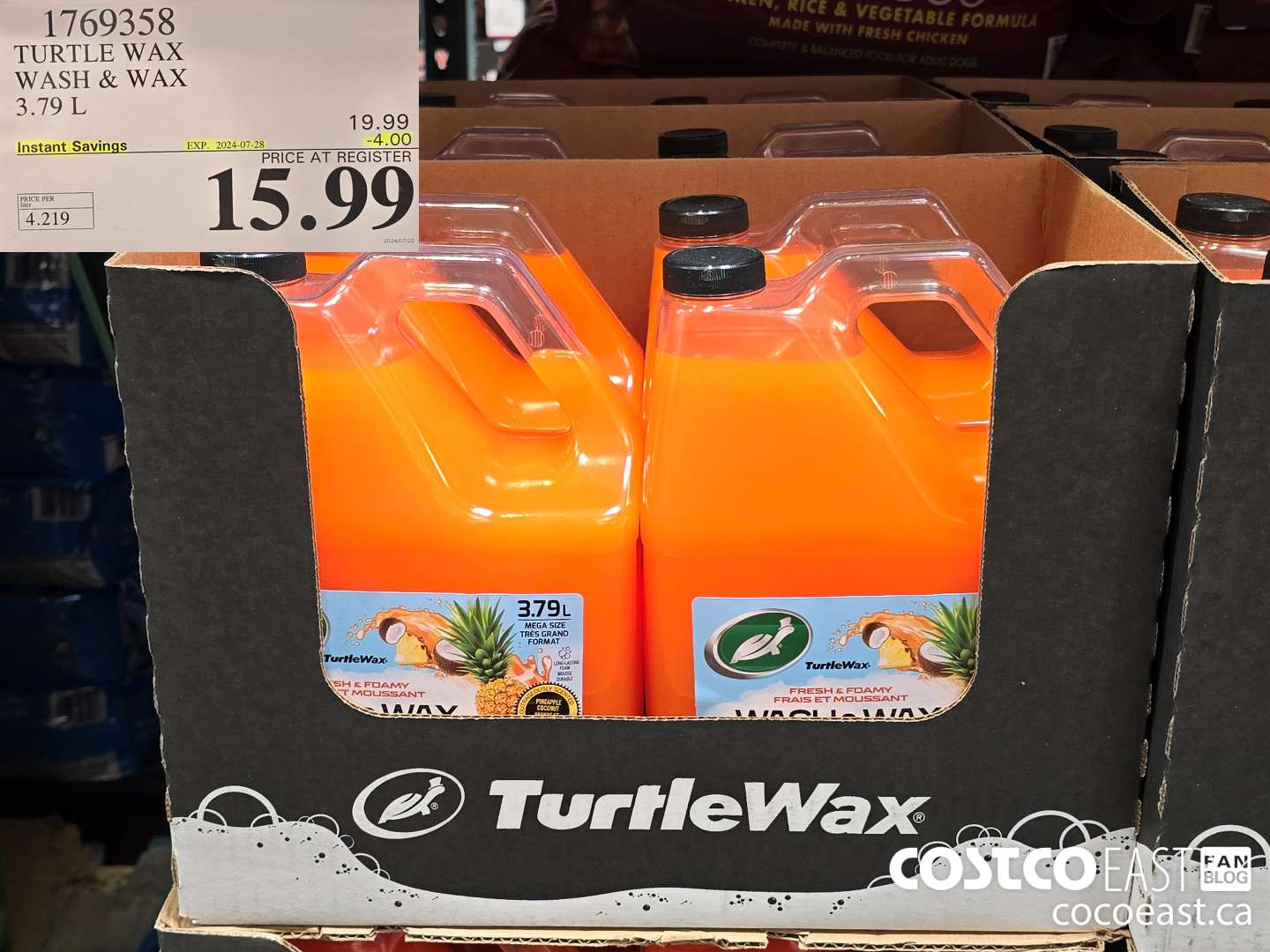 1769358 TURTLE WAX WASH & WAX 3.79L ($4.00 INSTANT SAVINGS EXPIRES ON 2024-07-28) $15.99