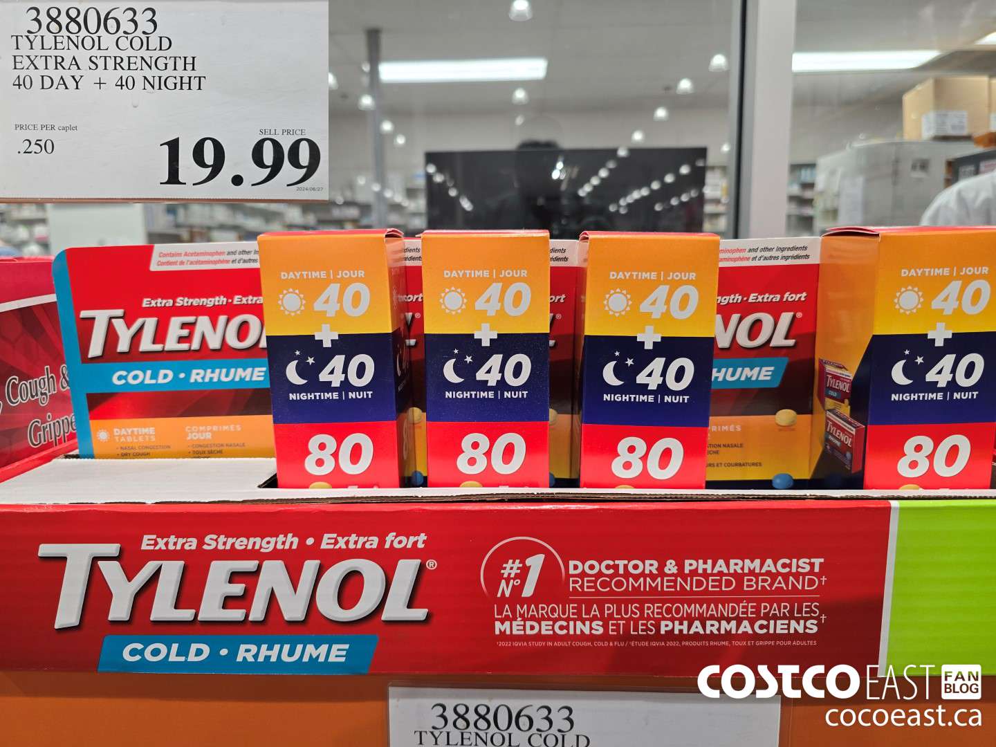 3880633 TYLENOL COLD EXTRA STRENGTH 40 day + 40 night $19.99