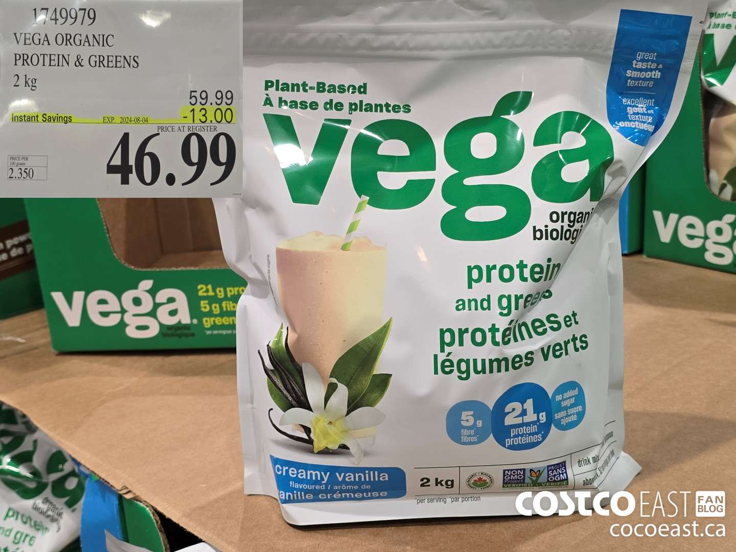 1749979 VEGA ORGANIC PROTEIN & GREENS 2 KG ($13.00 INSTANT SAVINGS EXPIRES ON 2024-08-04) $46.99