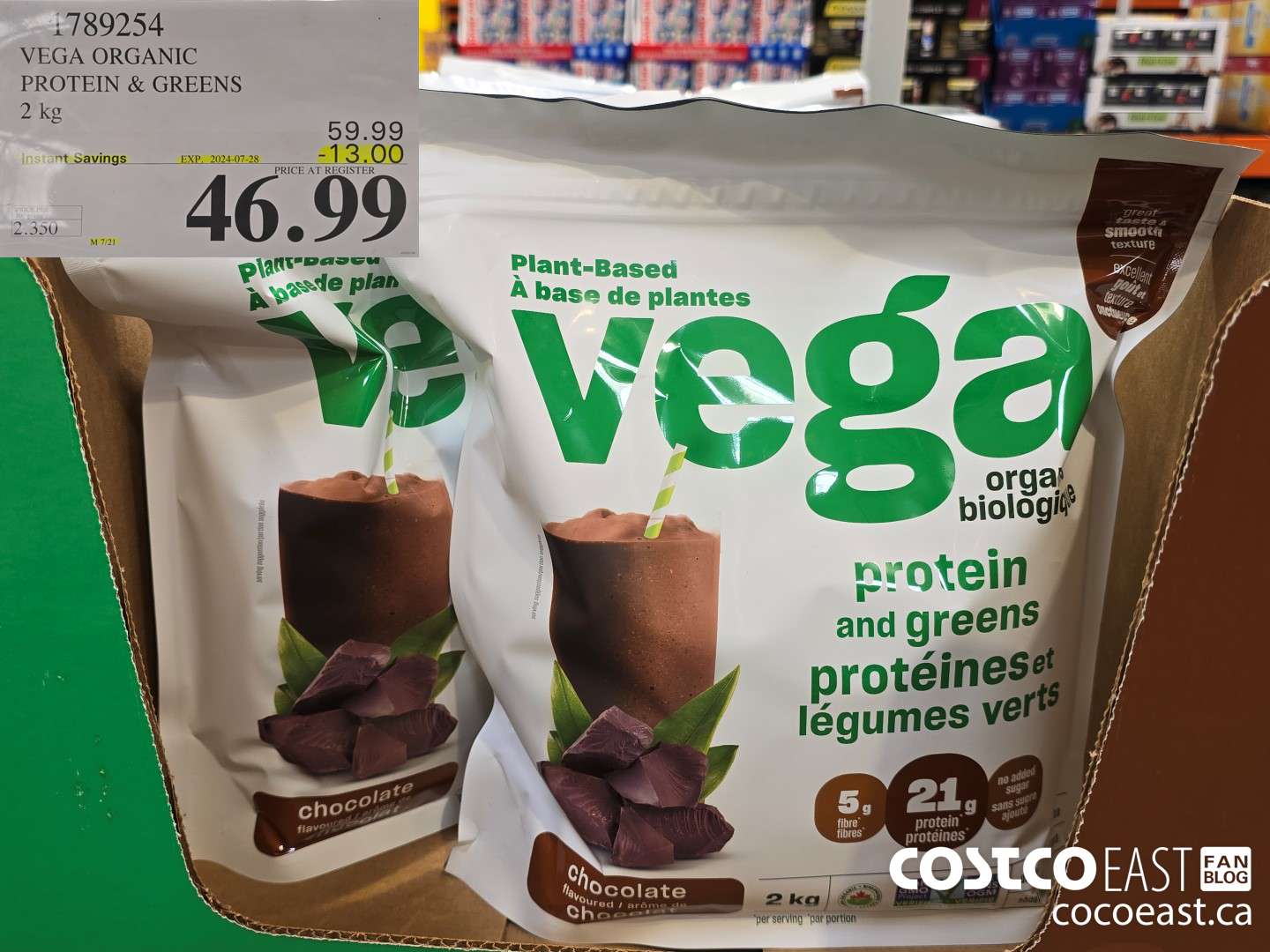 1789254 VEGA ORGANIC PROTEIN & GREENS 2 kg ($13.00 INSTANT SAVINGS EXPIRES ON 2024-07-28) $46.99