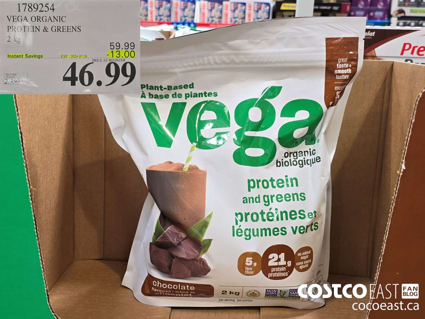 1789254 VEGA ORGANIC PROTEIN & GREENS 2 kg ($13.00 INSTANT SAVINGS EXPIRES ON 2024-07-28) $46.99