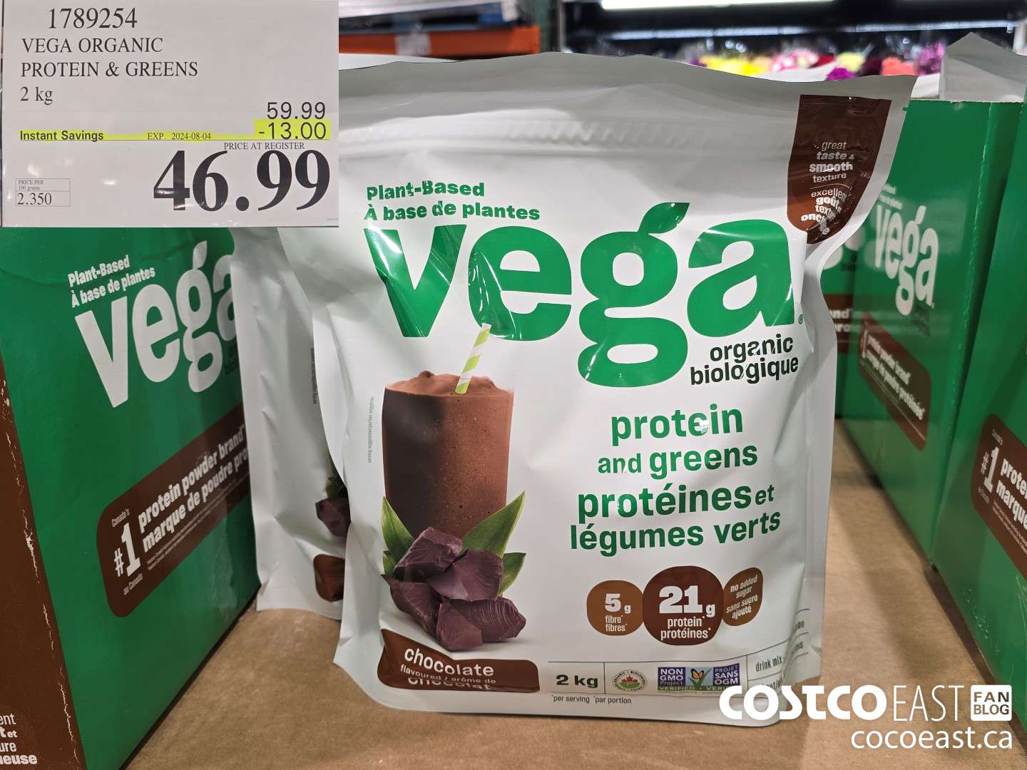 1789254 VEGA ORGANIC PROTEIN & GREENS 2 kg ($13.00 INSTANT SAVINGS EXPIRES ON 2024-08-04) $46.99