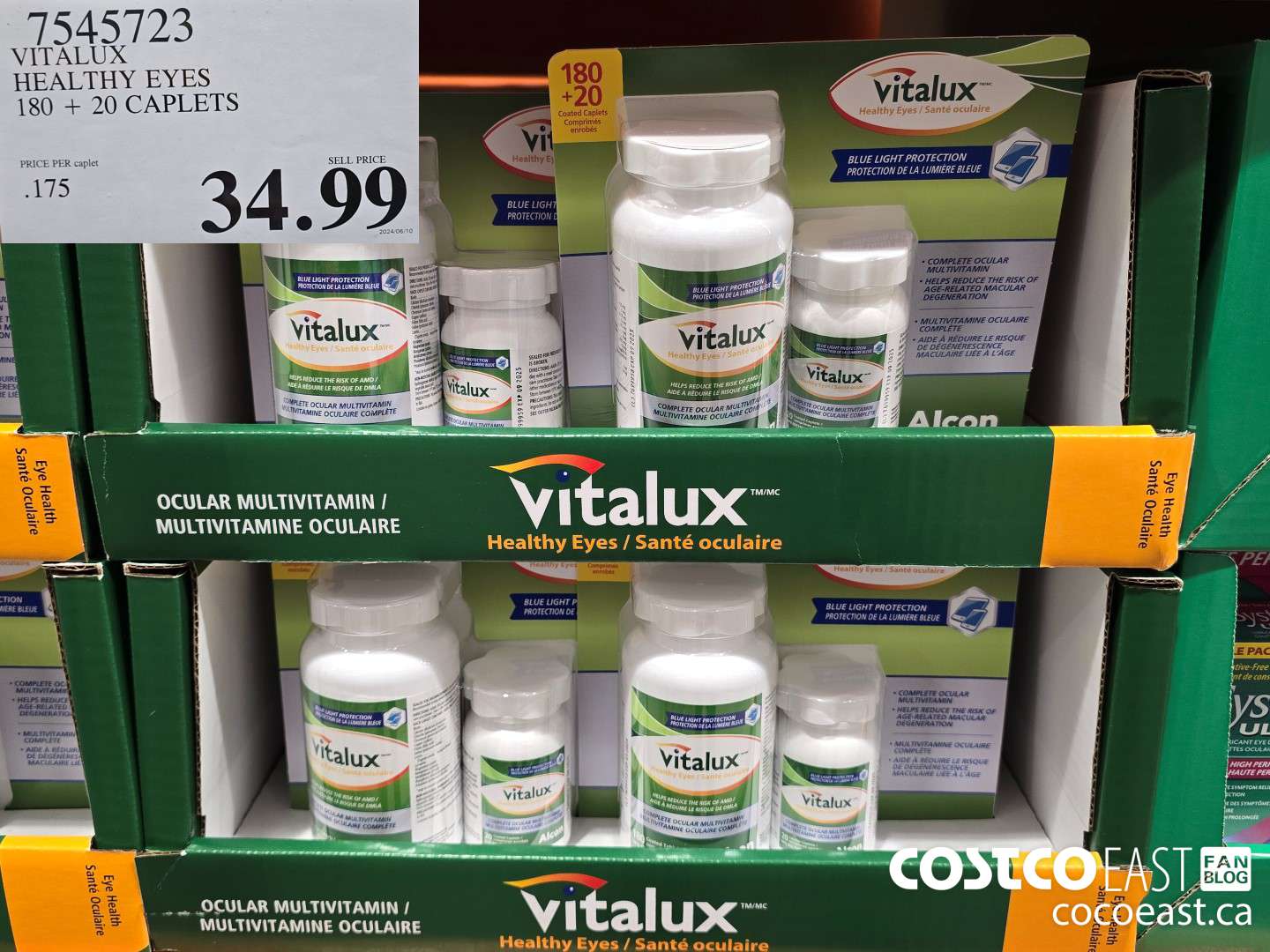 7545723 VITALUX HEALTHY EYES 180 + 20 TABLETS $34.99