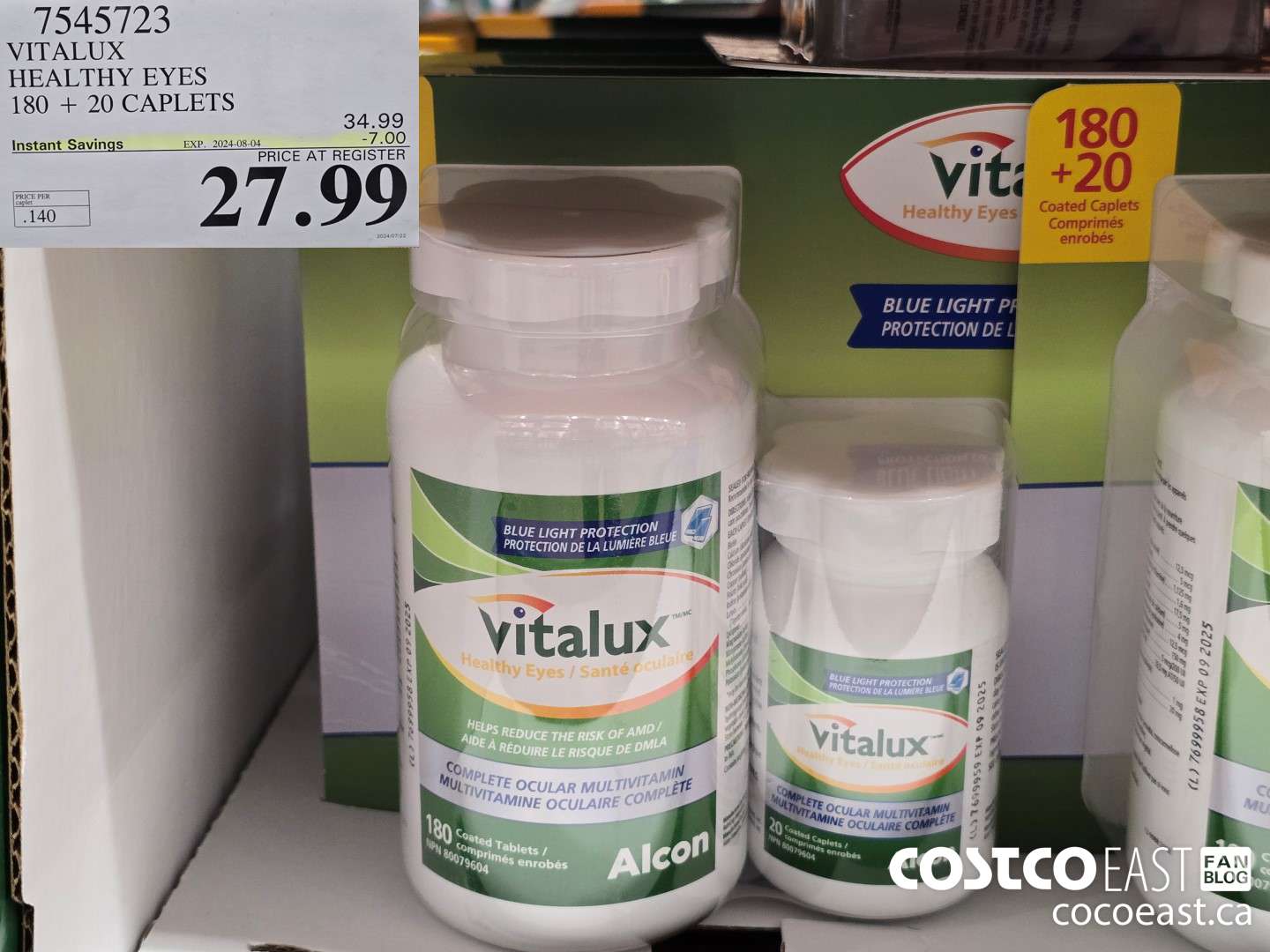 7545723 VITALUX HEALTHY EYES 180 + 20 TABLETS ($7.00 INSTANT SAVINGS EXPIRES ON 2024-08-04) $27.99