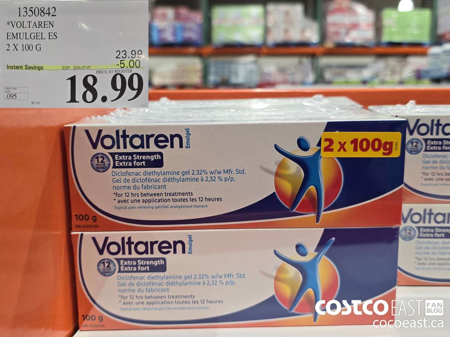 1350842 VOLTAREN EMULGEL ES 2 X 100 G ($5.00 INSTANT SAVINGS EXPIRES ON 2024-07-07) $18.99