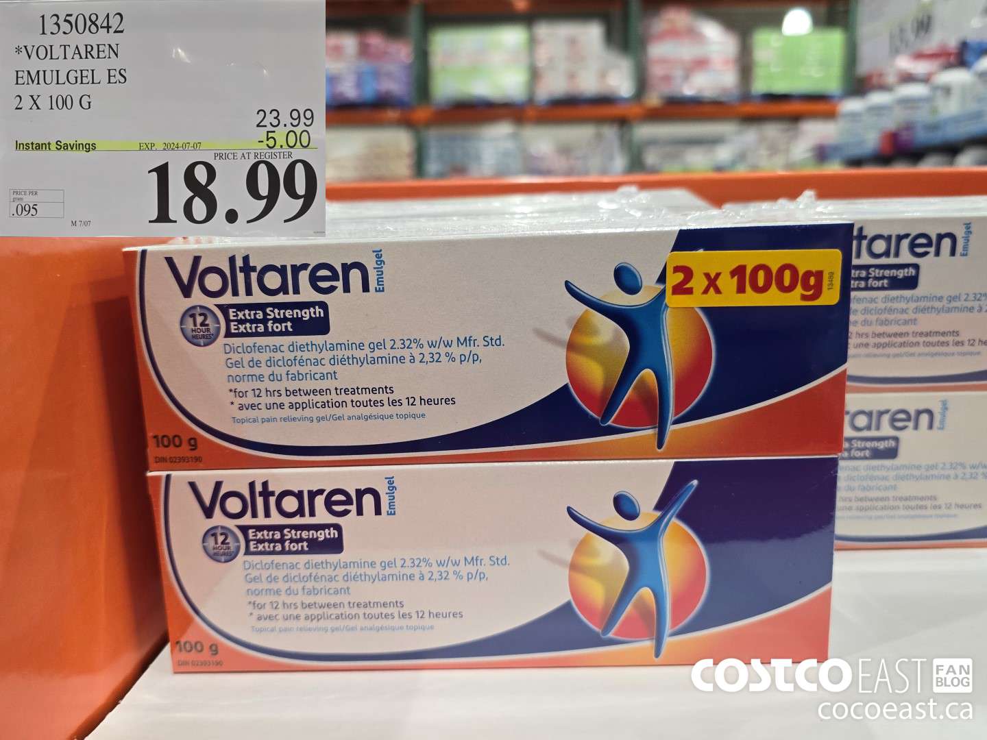 1350842 VOLTAREN EMULGEL ES 2 X 100 G ($5.00 INSTANT SAVINGS EXPIRES ON 2024-07-07) $18.99