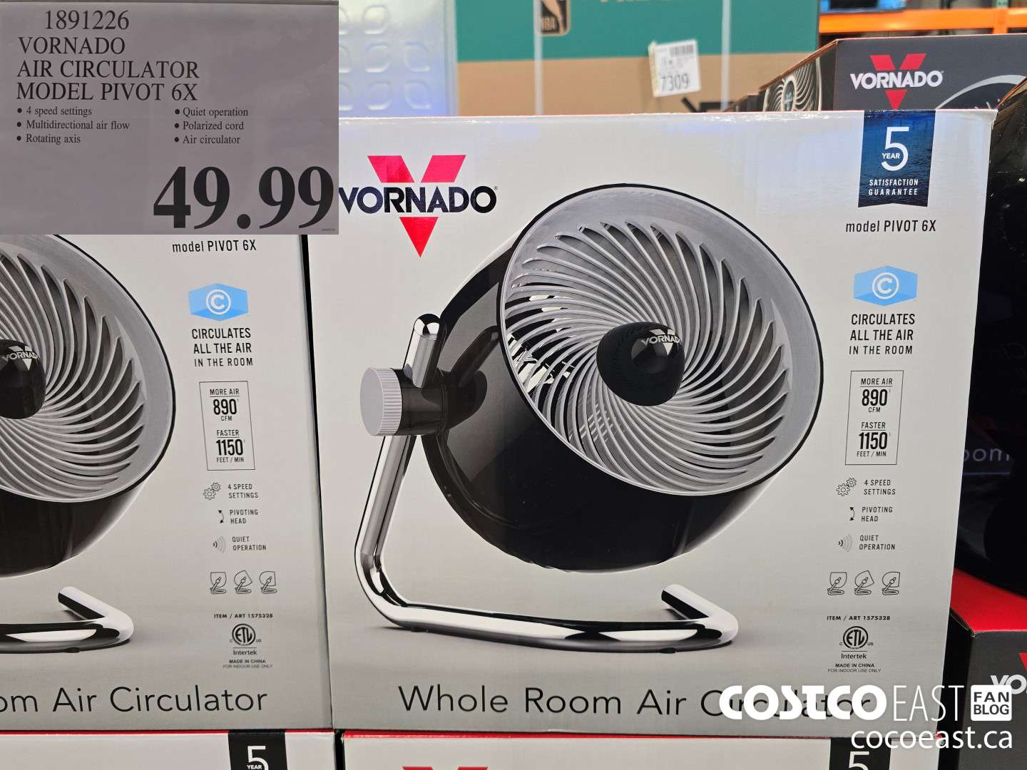 1891226 VORNADO AIR CIRCULATOR MODEL PIVOT 6X $49.99