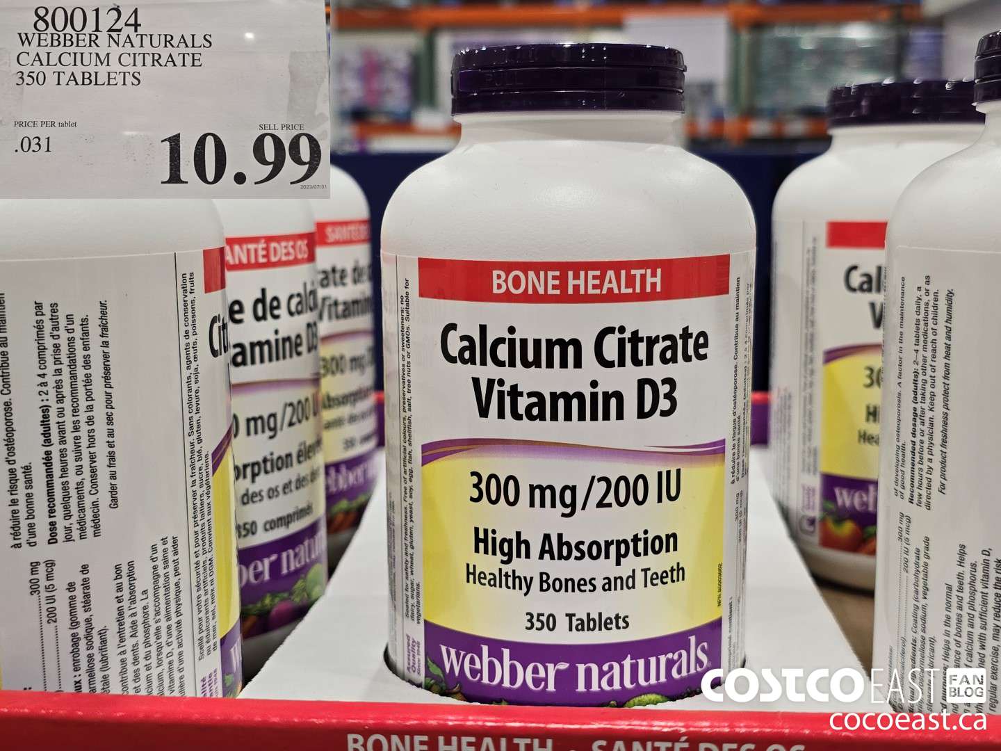 800124 WEBBER NATURALS CALCIUM CITRATE 350 TABLETS $10.99