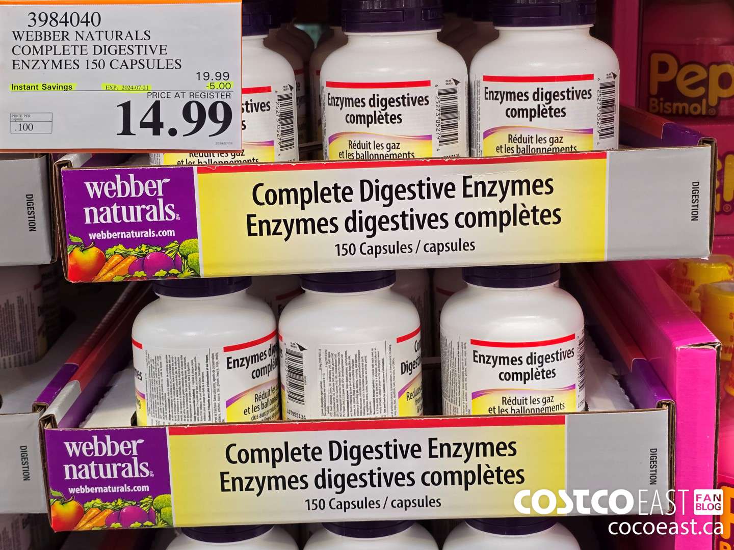3984040 WEBBER NATURALS COMPLETE DIGESTIVE ENZYMES 150 CAPSULES ($5.00 INSTANT SAVINGS EXPIRES ON 2024-07-21) $14.99
