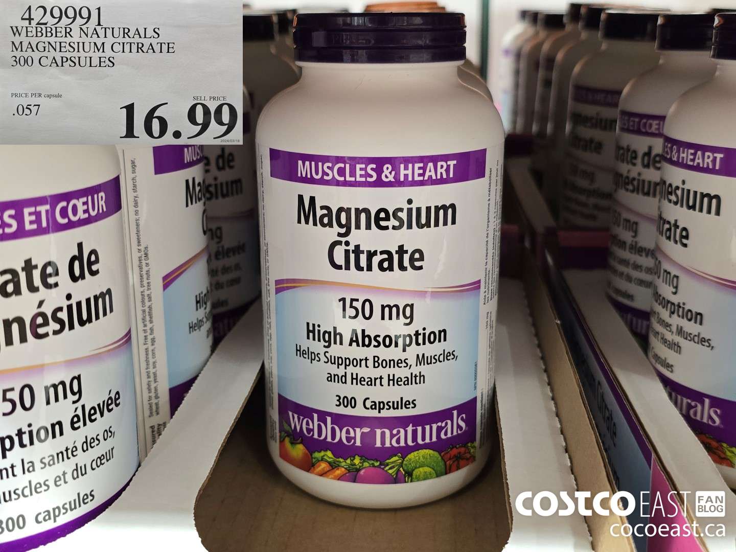 429991 WEBBER NATURALS MAGNESIUM CITRATE 300 CAPSULES $16.99