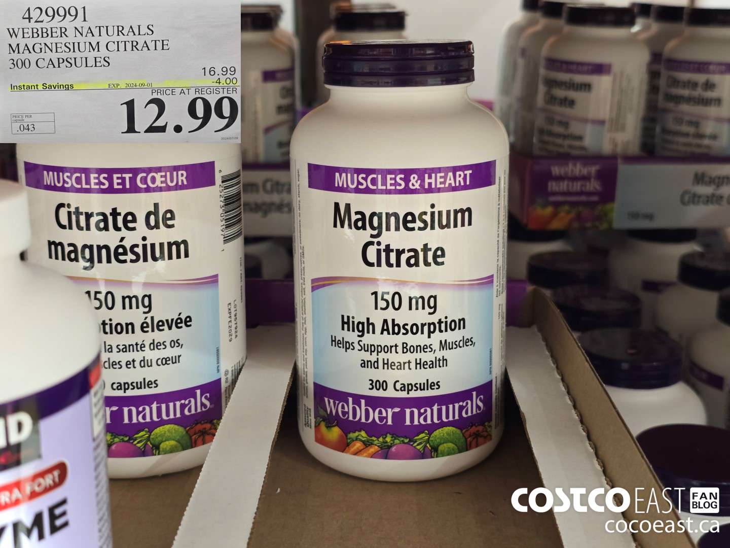 429991 WEBBER NATURALS MAGNESIUM CITRATE 300 CAPSULES ($4.00 INSTANT SAVINGS EXPIRES ON 2024-09-01) $12.99