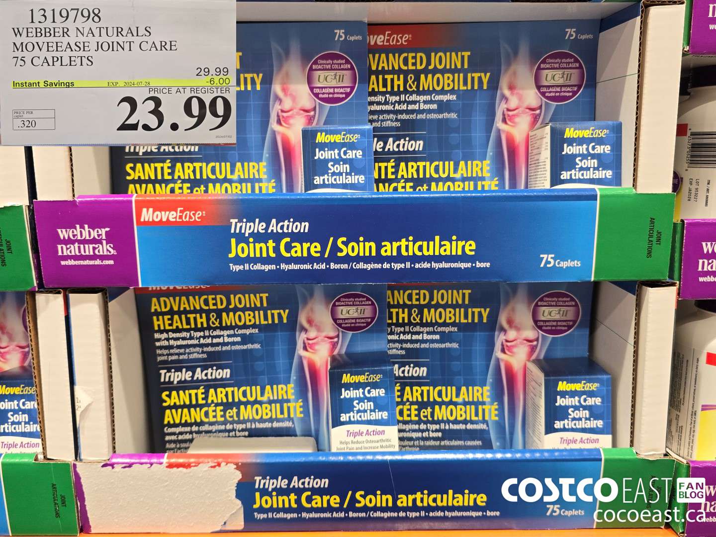 1319798 WEBBER NATURALS MOVEEASE JOINT CARE 75 CAPLETS ($6.00 INSTANT SAVINGS EXPIRES ON 2024-07-28) $23.99