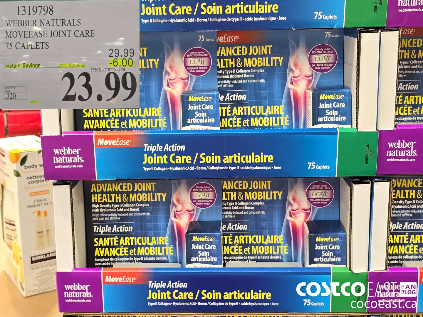 1319798 WEBBER NATURALS MOVEEASE JOINT CARE 75 CAPLETS ($6.00 INSTANT SAVINGS EXPIRES ON 2024-07-28) $23.99