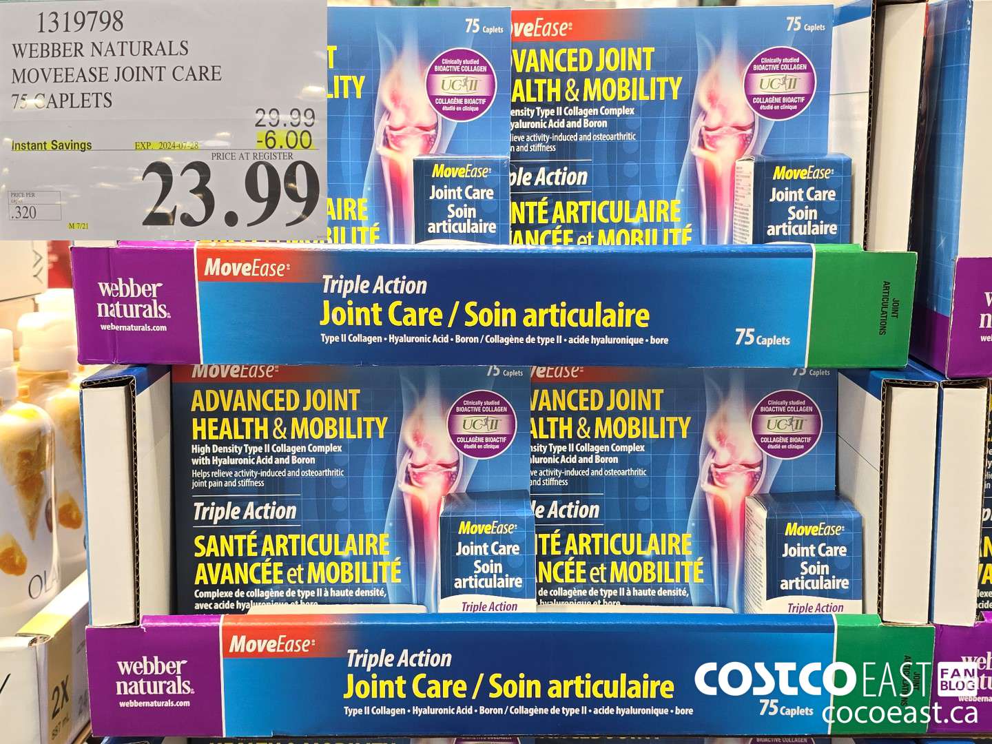 1319798 WEBBER NATURALS MOVEEASE JOINT CARE 75 CAPLETS ($6.00 INSTANT SAVINGS EXPIRES ON 2024-07-28) $23.99