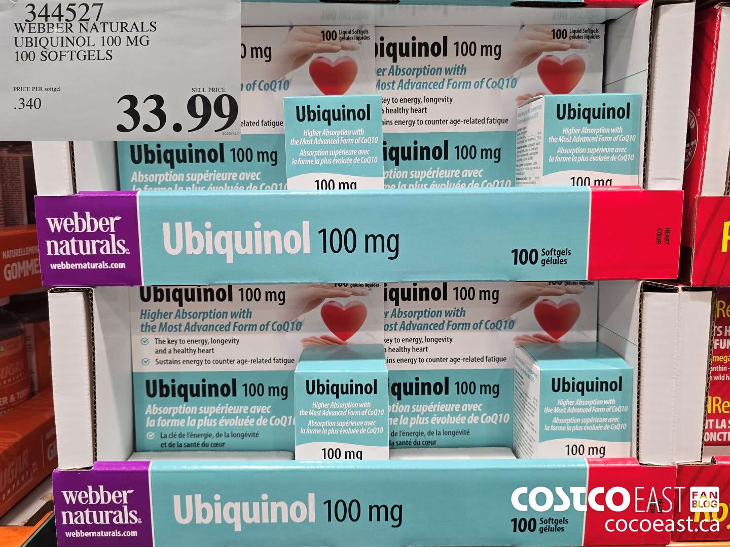 344527 WEBBER NATURALS UBIQUINOL 100 MG 100 SOFTGELS $33.99