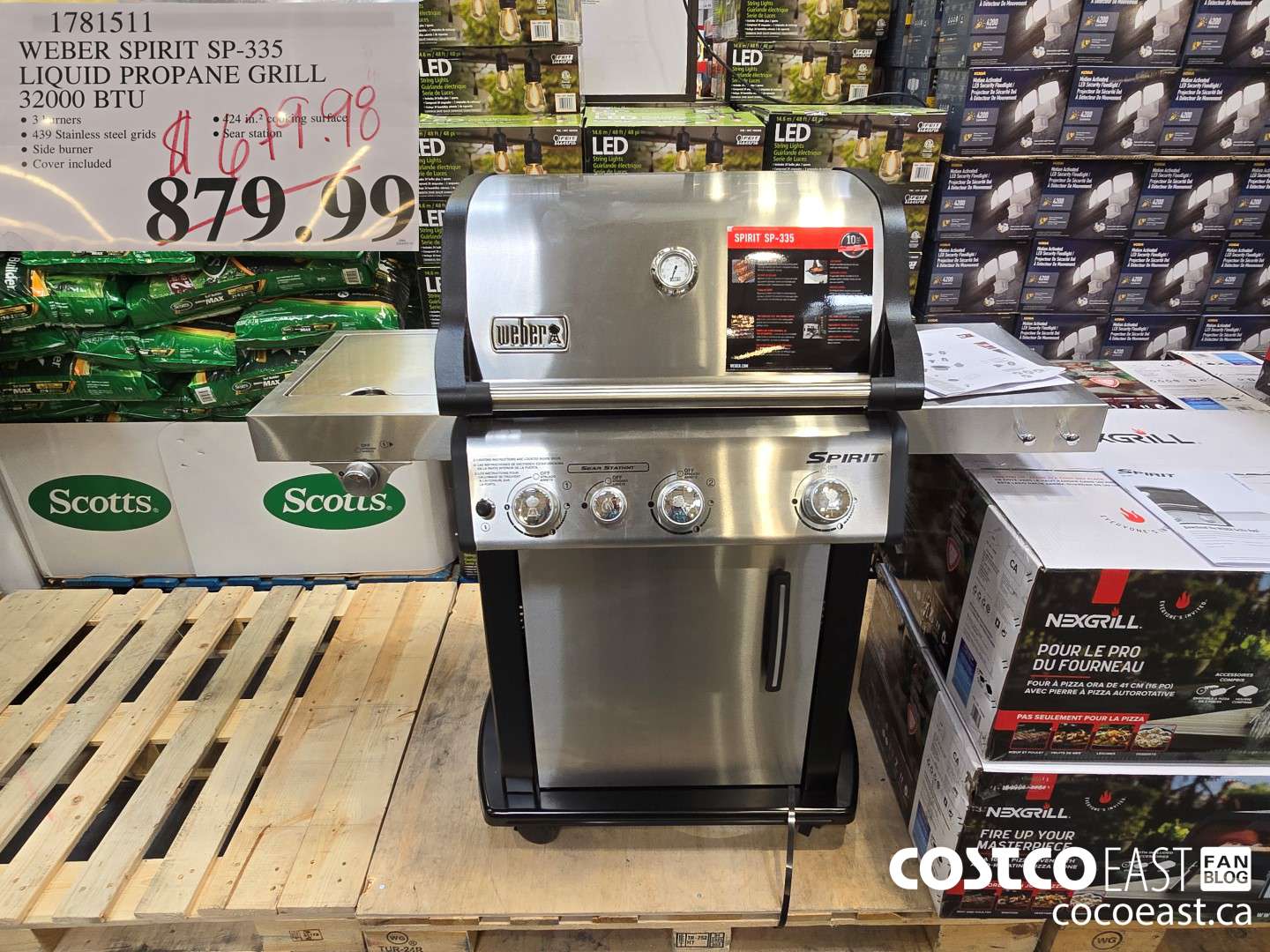 1781511 WEBER SPIRIT SP-335 LIQUID PROPANE GRILL 32000 BTU $679.98