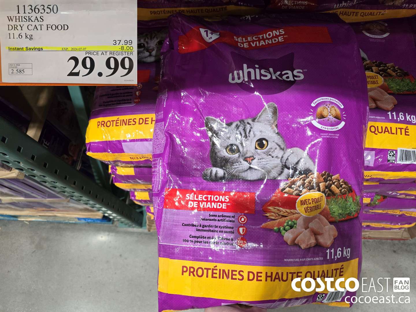 1136350 WHISKAS DRY CAT FOOD 11.6 kg ($8.00 INSTANT SAVINGS EXPIRES ON 2024-07-07) $29.99