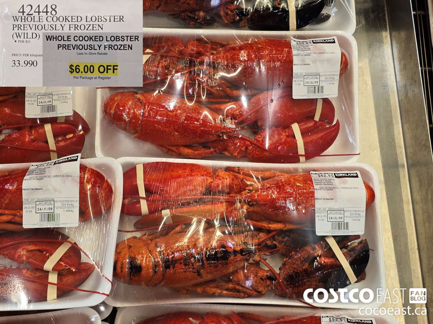42448 WHOLE COOKED LOBSTER PREVIOUSLY FROZEN (WILD) ($6.00 INSTANT SAVINGS)