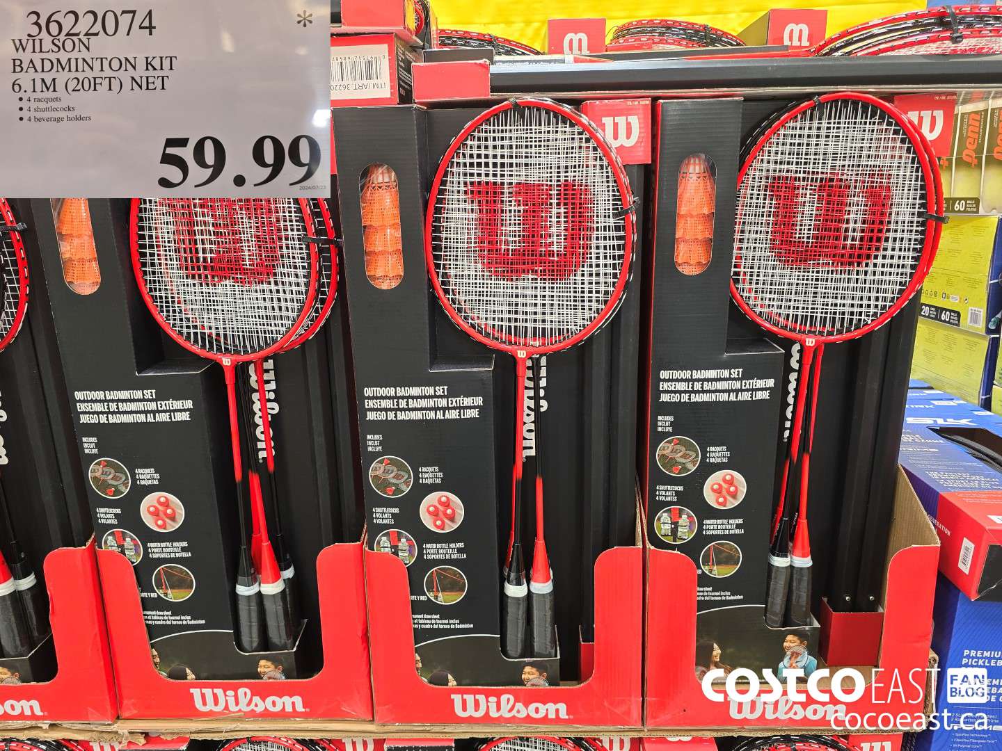 3622074 WILSON BADMINTON KIT 6.1 M (20FT) NET $59.99