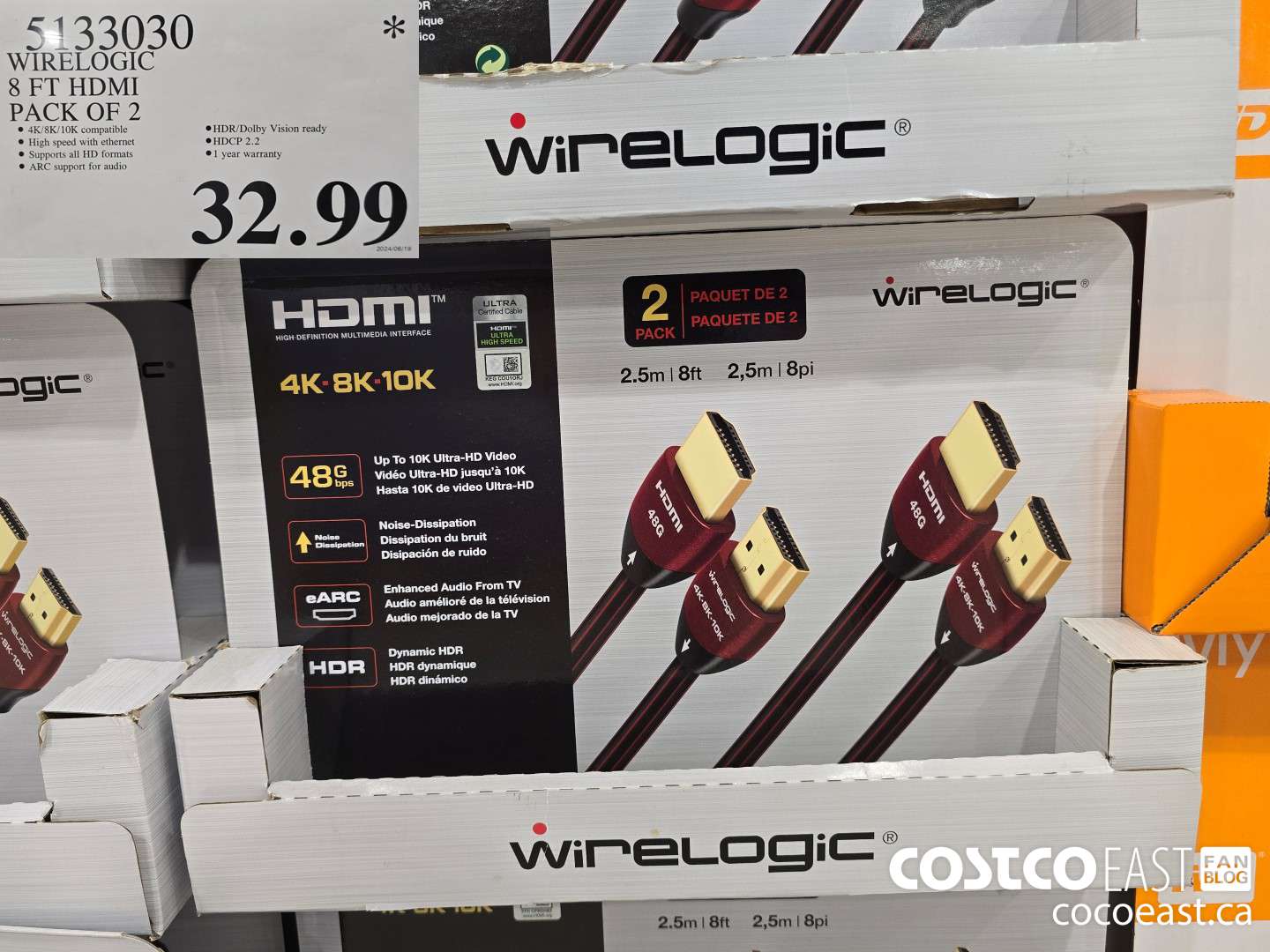 5133030 WIRELOGIC 8 FT HDMI PACK OF 2 $32.99