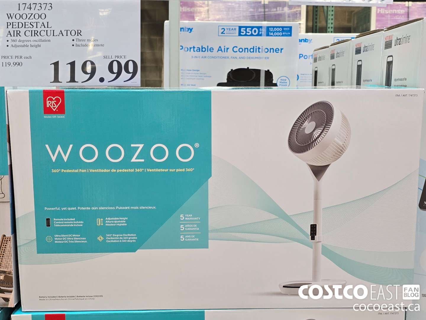 1747373 WOOZOO PEDESTAL AIR CIRCULATOR $119.99