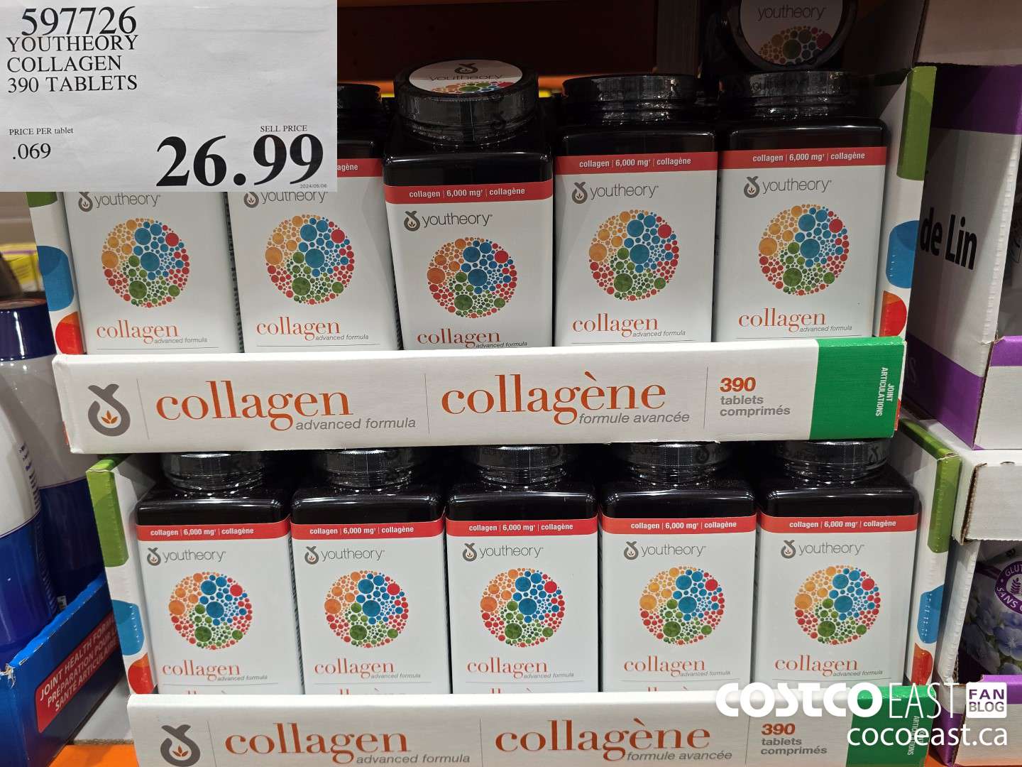 597726 YOUTHEORY COLLAGEN 390 TABLETS $26.99